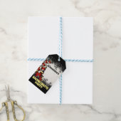 rode vlinder zwarte kant vrijgezellenfeest cadeaulabel (Met Touw)