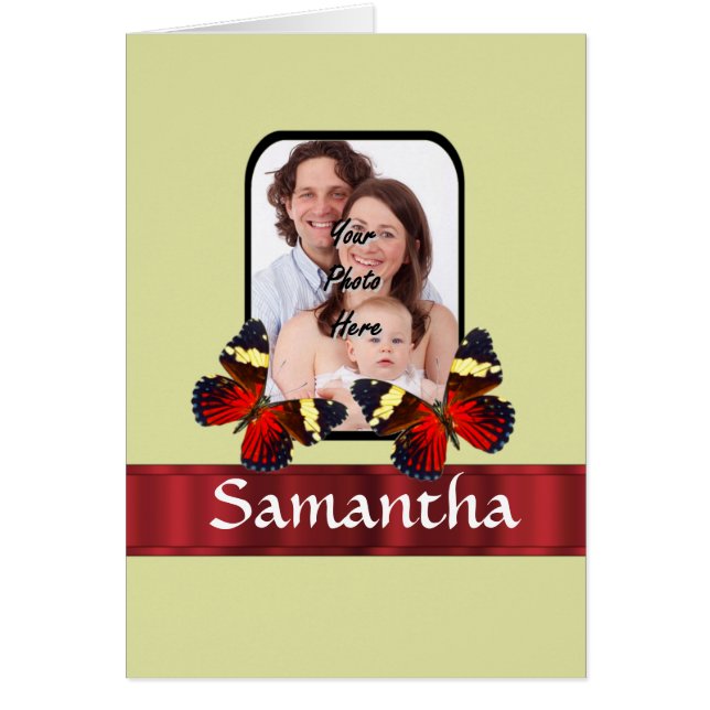 Rode vlinders foto sjabloon (Voorkant)