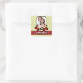 Rode vlinders foto sjabloon vierkante sticker (Tas)