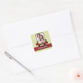 Rode vlinders foto sjabloon vierkante sticker (Envelop)
