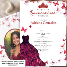 Rode Vlinders Jurk Foto 15 XV Quinceanera