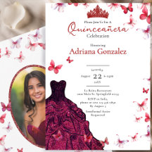 Rode Vlinders Jurk Foto 15 XV Quinceanera