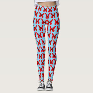 Rode Vlinders Kies Achtergrondkleur Leggings