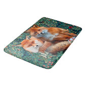 RODE VLOEISTOFFEN VAN GREENERY, FOLIAGE EN STROMEN BADMAT (Gekanteld)