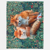 RODE VLOEISTOFFEN VAN GREENERY, FOLIAGE EN STROMEN FLEECE DEKEN (Voorkant)