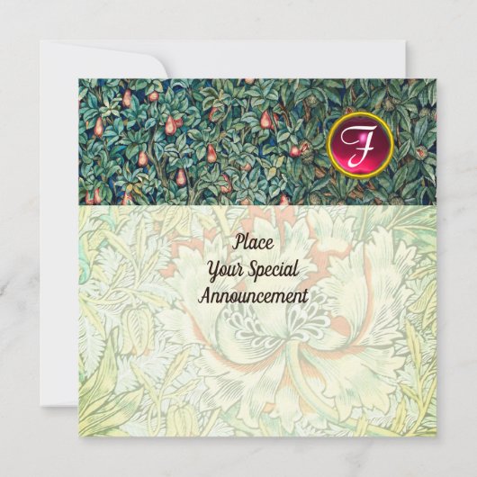 RODE VLOEISTOFFEN VAN GREENERY, FOLIAGE EN STROMEN KAART (Achterkant)