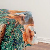 RODE VLOEISTOFFEN VAN GREENERY, FOLIAGE EN STROMEN TAFELKLEED (Voorbeeld)