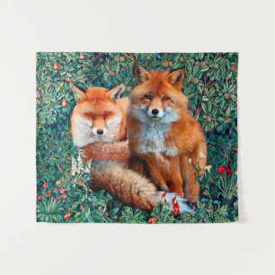 RODE VLOEISTOFFEN VAN GREENERY, FOLIAGE EN STROMEN WANDKLEED