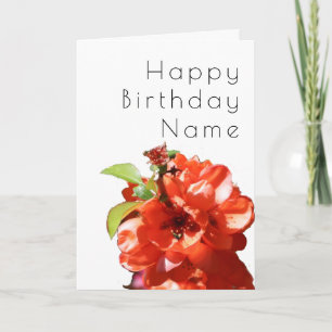  Rode Vloer Ventilator Floral Art Deco Birthday Kaart