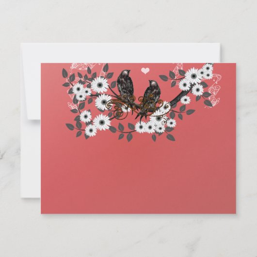 Rode Vloertak  Tortelduifjes Weddenschap #3 RSVP Kaartje (Achterkant)