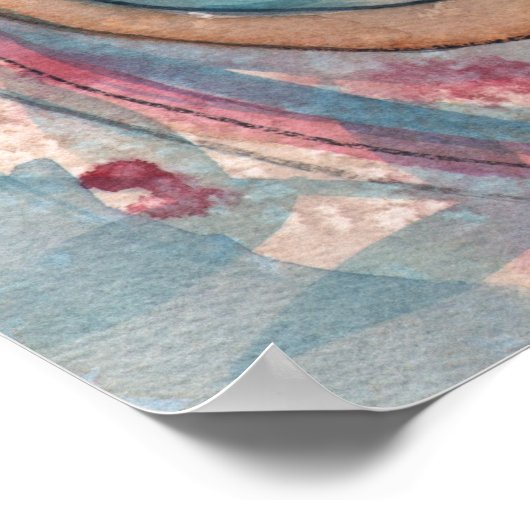 Rode Vloerzeemeermin Poster van Molly Harrison (Hoek)