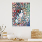 Rode Vloerzeemeermin Poster van Molly Harrison (Keuken)