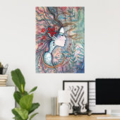 Rode Vloerzeemeermin Poster van Molly Harrison (Thuiskantoor)