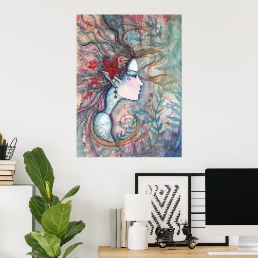 Rode Vloerzeemeermin Poster van Molly Harrison (Thuiskantoor)