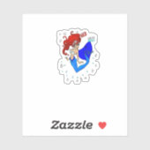 rode vochtige blauwe 4 juli amerika mermaid sticker (Vel)