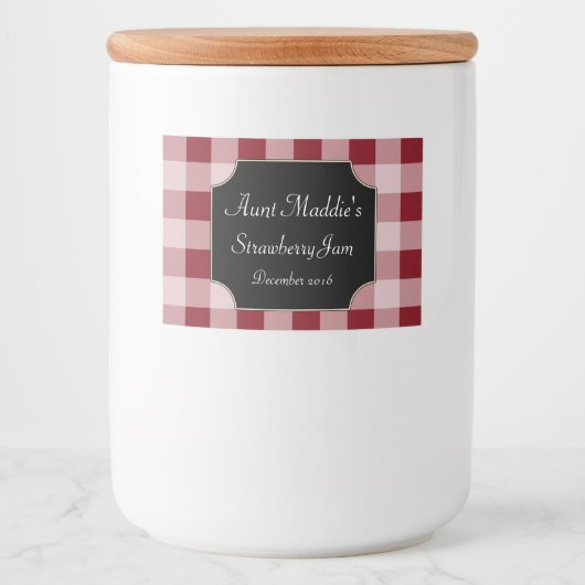 Rode voedsel kerst inmaaklabels cadeau stickers (Voorkant)