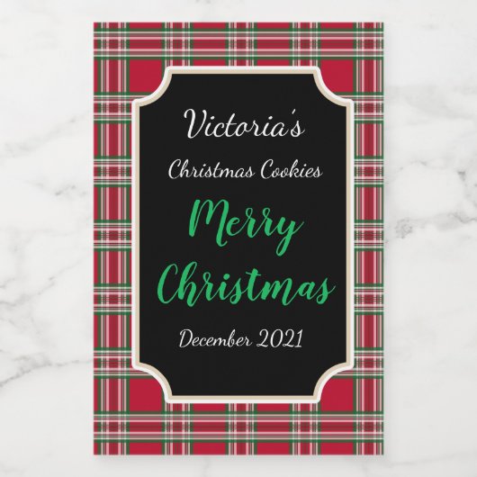 Rode Voedsel Kruik Kerstmis Cookie Labels Gift Sti Voedselcontainer Etiket (Enkel label)