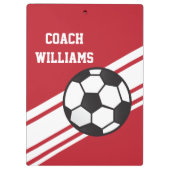Rode Voetbal coach - Aangepast klembord (Achterkant)