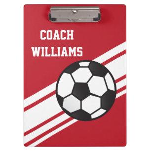 Rode Voetbal coach - Aangepast klembord