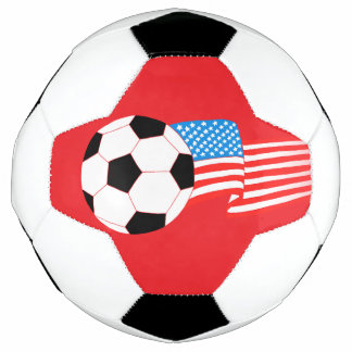 Rode Voetbal Ontwerp Met Amerikaanse Vlag