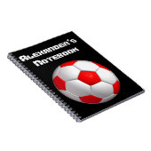 Rode Voetbal personaliseren Notitieboek (Rechterzijde)