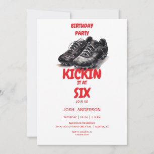 Rode Voetbal Verjaardagsfeestje Kickin it Kaart
