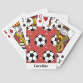 Rode Voetbal Winterband Snowflake Naam Cute Pokerkaarten (Achterkant)