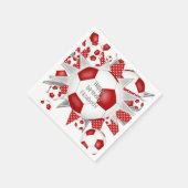 Rode voetballen sterren verjaardag of team servet (Hoek)