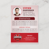 Rode Voetbalruilkaart, Aangepaste Sportkaart Contactkaartje (Achterkant)