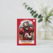 Rode Voetbalruilkaart, Aangepaste Sportkaart Contactkaartje (Staand voorkant)