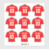 Rode Voetbalshirts Sticker (Vel)