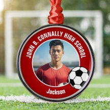 Rode Voetbalspeler Foto Hoge School Kerstmis