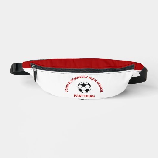 Rode Voetbalspeler Gepersonaliseerd Team Heuptasje (Voorkant)