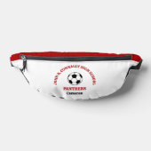 Rode Voetbalspeler Gepersonaliseerd Team Heuptasje (Liggend)