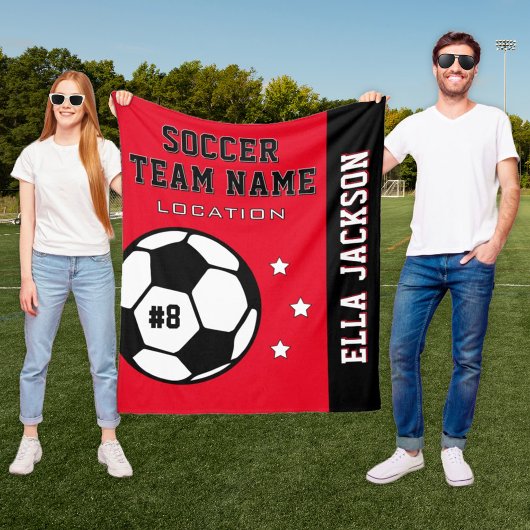 Rode Voetbalteam Naam en Speler Fleece Deken