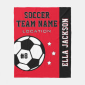 Rode Voetbalteam Naam en Speler Fleece Deken (Voorkant)