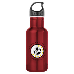 Rode Voetbalteam Shirt Nummer Persoonlijk Waterfles