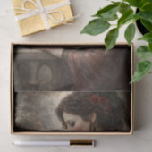 Rode Vogel Dame Portret Decoupage Tissuepapier (Geschenk)