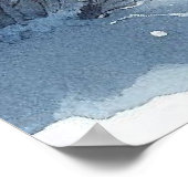 Rode vogel en winterlandschap 2 poster (Hoek)