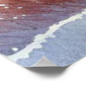 Rode vogel en winterlandschap 3 poster (Hoek)