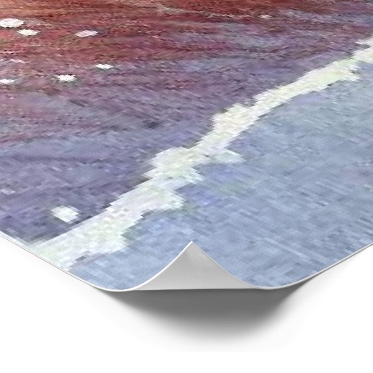 Rode vogel en winterlandschap 3 poster (Hoek)