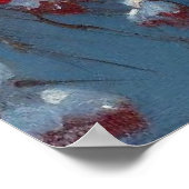 Rode vogel en winterlandschap 7 poster (Hoek)