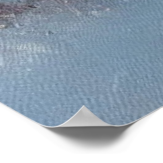 Rode vogel en winterlandschap poster (Hoek)