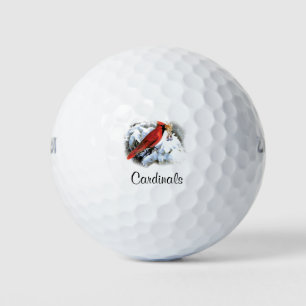 rode vogel in de winter - Naam toevoegen Golfballen