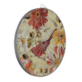 Rode vogel in een bloem dartbord (Voorkant Links)