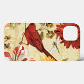 Rode Vogel in een Tuin van de Bloem Case-Mate iPhone Case (Achterkant (horizontaal))