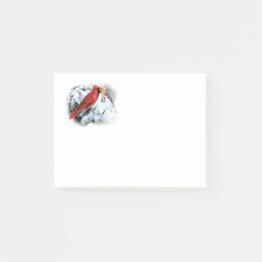 rode vogel in sneeuw post-it® notes (Voorkant)