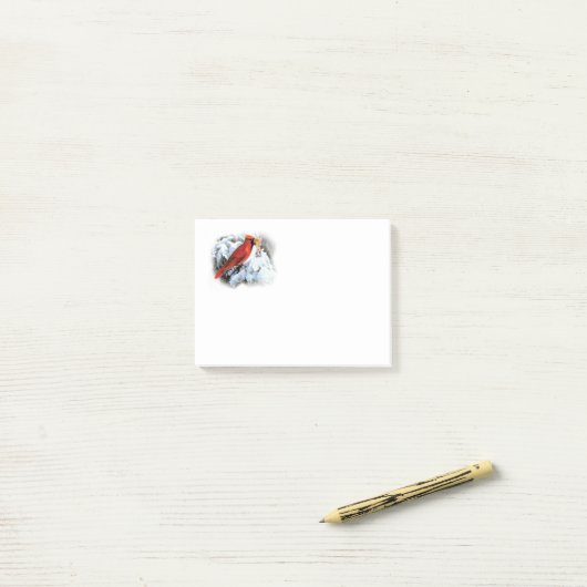rode vogel in sneeuw post-it® notes (Op bureau)