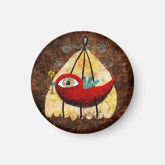  rode vogel magneet (Voorkant)