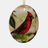 Rode vogel mannelijke Kardinale foto Keramisch Ornament (Rechts)